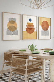 Wallity Conjunto de 3 Pinturas Decorativas Enmarcadas Multicolor